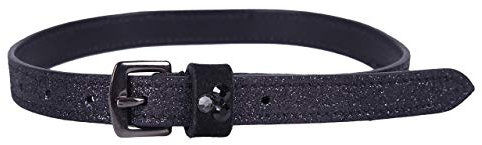 ARBO-INOX® - Sporenriemen - schimmerndes Leder - mit Strasssteinen one size Reiten (schwarz)