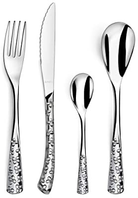 AMEFA - Ménagère 24 couverts de table pour 6 personnes - Bouquet - Acier inoxydable 18/0, Finition Brillante