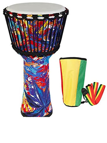 Afrikanische Trommel 10-Zoll-Schaffell Abs Lichtkörper Tragbare Djembe Große Kinder Grundschule Anfänger Spielen Blaue Ahornblatt