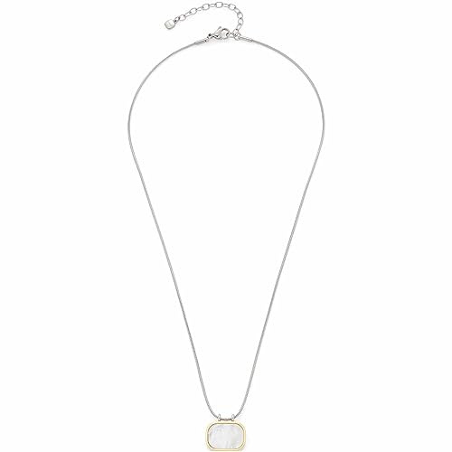 JEWELS BY LEONARDO Halskette Pirella • Schlangen-Kette aus silberfarbenem Edelstahl • Anhänger aus Perlmutt in goldfarbener Einfassung • 45-50 cm Länge • Schmuck Geschenk für Frauen • 023203