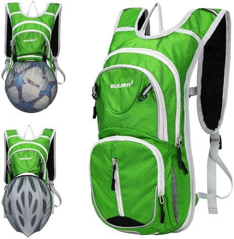 EULANT Fahrrad Rucksack Klein,Trinkrucksack 8l Con Wärmedämmschicht Wasserrucksack MTB Rucksack Reflektierend Skirucksack,Wasserdicht Sportrucksack für Joggen Trekking Laufen,Grün