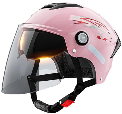 retrò Casco Scodella Portatile Mezzi Caschi Jet, Mezzo Casco da Motociclista Vintage Caschi Caschi Casco A Scodella Scooter Motorino ECE Omologato Mezzo Elmetto da Moto retrò