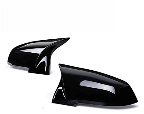 Rückspiegelkappe Für 1 2 3 4 X F20 F21 F22 F23 F30 F32 F36 X1 E84 F87 M2 Carbon Faser Muster Zubehör Serie Rückansicht Seiten Spiegel Abdeckung Spiegelkappen(Bright Black)