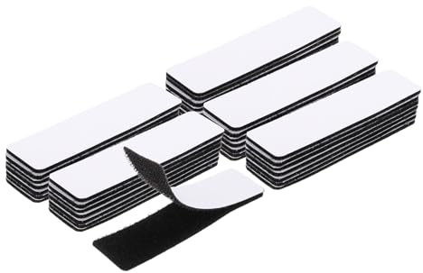 sourcing map Lot de 48 bandes auto-agrippantes avec ruban adhésif 2,5 x 10,2 cm Noir