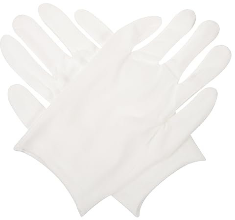 FOMIYES 1 Paar Partyhandschuhe zur Dekoration fasching stulpen taschenanhänger white gloves Tanzhandschuhe dekorativ beschichtet Party-Performance-Handschuhe PartyhandschuheBühne Tuch Weiß