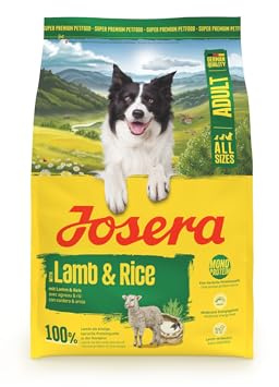 JOSERA Adult lamm & ris (1 x 3 kg) | Premium torrfoder för vuxna hundar | monoprotein – 100% lamm | låg proteinhalt och fettreducerat – särskilt väl tolererad | glutenfri | 1-pack