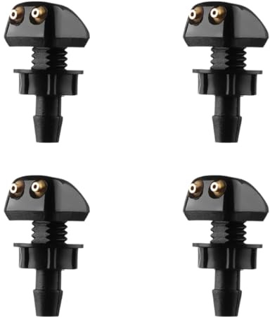 4 Pezzi Ugelli Lavavetri Anteriori Kit Universale Auto Finestra Anteriore Rondella Ugelli Pompa universale per Lavavetri Anteriore Ugelli Lavaggio Tergicristalli con Ugello Doppio Foro