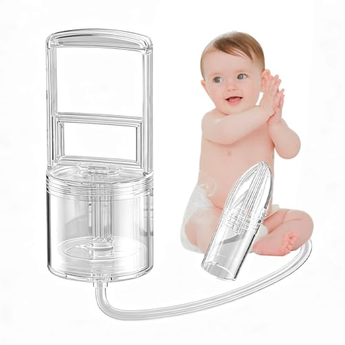 YAZWUR Aspirateur Nasal Manuel, Nettoyeur de Nez Portable, Pompe Nasale en Silicone Doux, Aspirateur Nasal Pratique pour Bébé