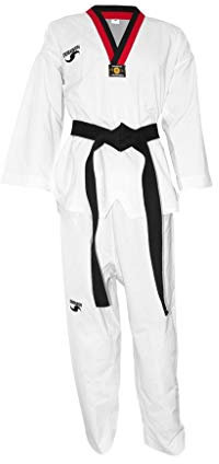 Dorawon Fight Collo Poom, Dobok Uniforme di Taekwondo Unisex-Adulto, Bianco, 160