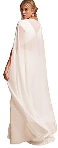 kelaixiang Brautumhang Schleier Chiffon Brautwickel Kathedrale Länge Hochzeit Umhang mit Armloch, Weiss/opulenter Garten, Small