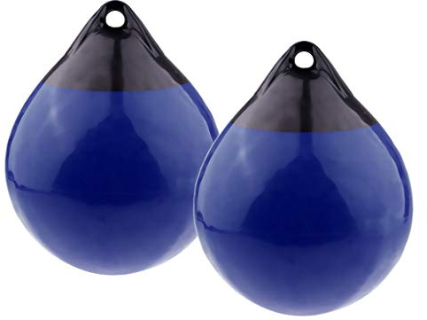 Perfeclan 2pcs Inflatable Buoy Boat Fenders for Boating Mooring River Docking Rafting, Blue, 9.8x12.2inch