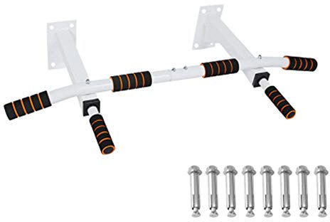 Klimmzugstangen HUDANHochwertige Fitness Wand, rutschfeste Sicherheits-Indoor-Sport-Horizontalstange, Krafttrainingsgerät, Last 200 Kg，2 Farben(Color:Weiß)