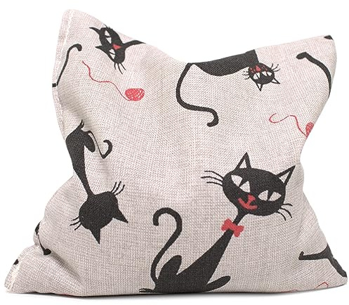 Cojín de semillas de uva (12 x 12 cm), diseño de gato