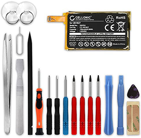 CELLONIC, Battery for Smartwatch & fitness tracker compatible with FitBit Versa (150mAh, 3.85V) + Tool-kit Replacement battery 261827, R-41021555