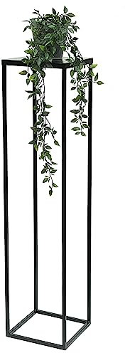 DanDiBo Blumenhocker Metall Schwarz 100 cm Eckig Blumenständer Beistelltisch FRA-006 Blumensäule Modern Pflanzenständer Pflanzenhocker