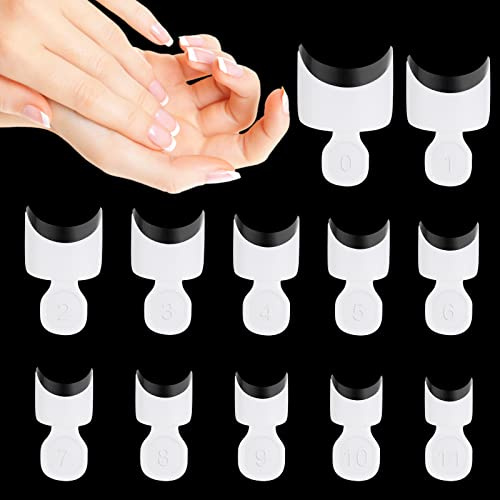MWOOT 120 Stücke Französisch Kurz Acryl Falsche Nägel Tipps,French Artificial Gefälschte Nagelspitzen False Nails Tips Set,Fake Nails für Frauen DIY Maniküre Salon Nageldesign(12 Größen, weiß Klar)