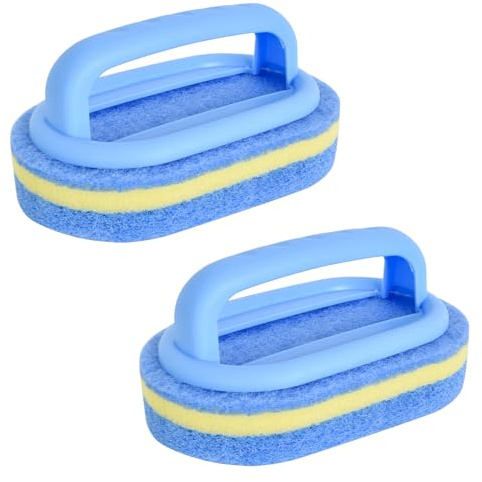 2 Reinigungsschwamm mit Griff 16.9 x 5.7 x 7.5 cm,Schwammbürste Küche,Multifunktionale Küchenschwamm,Poolbürste Pool Schwamm,Schwammbürste Magic Pool