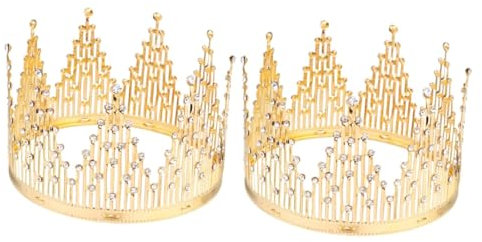 POPETPOP Lot De 2 Mini Décorations De Gâteau En Forme De Couronne En Cristal Pour Filles Pour Mariage Anniversaire Fête