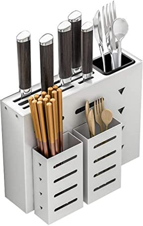 Knife Block Without Knives Knife Holder Household Hanging Knife Shelf Kitchen Dedicated Knife Storage Rack Multifunctional Stand Kitchen Organizer (Color : White, Size : 25.5 * 10.5 * 20cm)