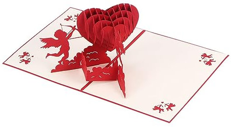 HAPINARY 1 Stück 3d-jubiläumskarte Mit Herzmuster Grußkarte Zarte Geschenkkarte Aus Speziellem Papiermaterial