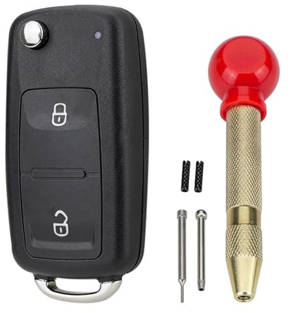 2 Tasten für VW Auto Fernbedienungsgehäuse Gehäuse für VW Transporter T6 Amarok Polo Golf Schlüsselschale mit Pin Removal Tool VW Key Blade Removal Tool