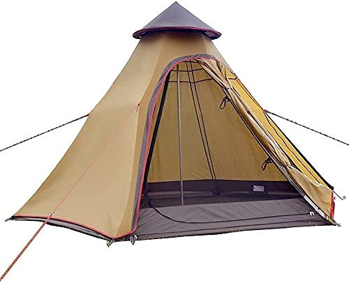 NOALED Outdoor-Campingzelt, wasserdicht, doppellagig, Tipi-Zelt, Outdoor-Camping, 3,1 m, Familienzelt, Pyramiden-Indianerzelt, mit Fester Bodenplane