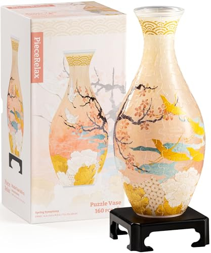 PieceRelax 3D Puzzle Vase for Adults – Spring Symphony, 160 Pieces, DIY Unique Flower Vase, Home Decor & Creative Gift for Women and Teens [S1040]