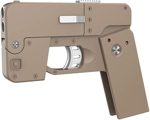 Handy Form Folding Soft Bullet Gun Spielzeug, 2024 Deformation Folding Handy Shell Auswerfen Spielzeugpistole mit Patronenhülse Organisation und Kugeln (Wüste)
