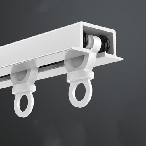 Riel De Cortina Oculto, Riel De Techo Resistente, Set De Pistas De Cortina Empotrado, Para Divisor De Ambientes, Sala De Estar, Ventanas De Dormitorio(White,100cm/3.3ft)