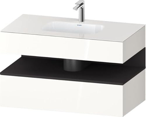 Duravit Qatego lavabo encastrado con base de lavabo consola, 1000x550x600mm, nicho grafito supermatt, QA4786080, Color: Blanco