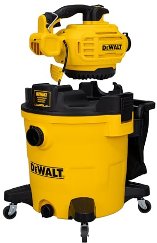 DEWALT Shop Vacuum Wet and Dry Vac with Detachable Leaf Blower, 3 in 1 Heavy Duty Wet Dry Vacuum Cleaner 12 Gal for Home, Garage, Car, Workshop, Jobsite, Lawn Care, Yard, Patio, 5.5 Peak HP, DXV212P