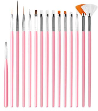 Cake Painting Brushes,15 PCS Cake Decorating Brushes Fondant Sugar Cookie DIY Tools Set Fine Paint Brush for Icing Face Paint Nail Art