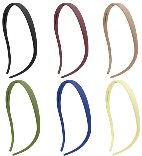 6 Stück Haarreifen für Brille, Kein Kopfschmerz Haarreif, Flex-Haarreifen ohne Druck Sonnenbrille Mattes Finish Rutschfest mit Zähnen für Alltag und Brillen