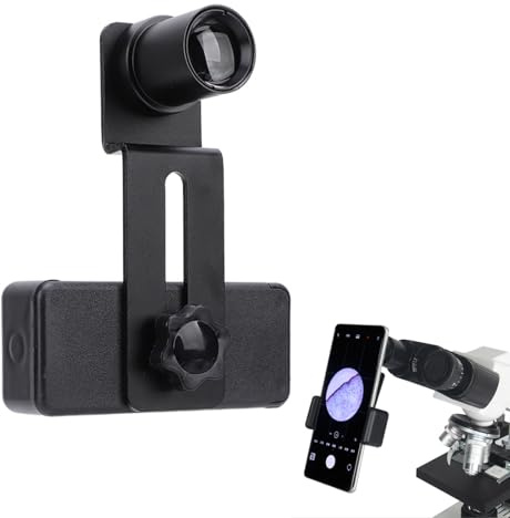 Microscope Lens Smartphone Adapter, Microscope Phone Camera Adapter, with 12.5X Microscope Eyepiece, for Microscope Eyepiece Tube 23.2mm