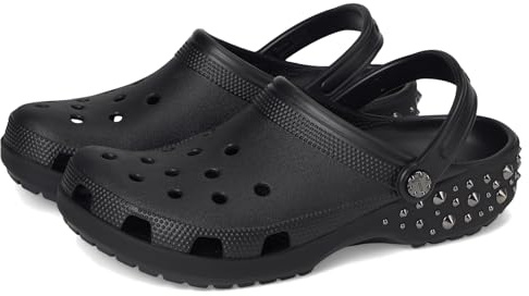 Crocs Unisex Adult, Classic Studded Clog, Black, 6 UK Men/ 7 UK Women