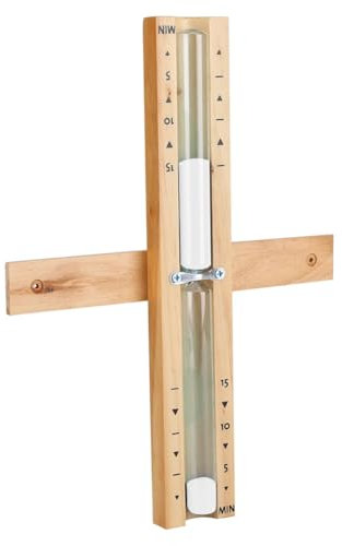 Orologio da parete rotante in legno, 15 minuti, per saune, sabbia, montaggio a parete, resistente al calore, adatto per ristorante, bagno, bianco