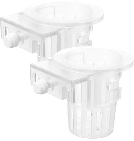 Kisangel 2st Aquatische Pflanzschale Teiche Teichkörbe Pool-Netz Schüssel Aquarium Licht Hortensie Korb Hydroponisches Anbausystem Selbstbewässerung Tank Gießen Anlage Transparent Plastik