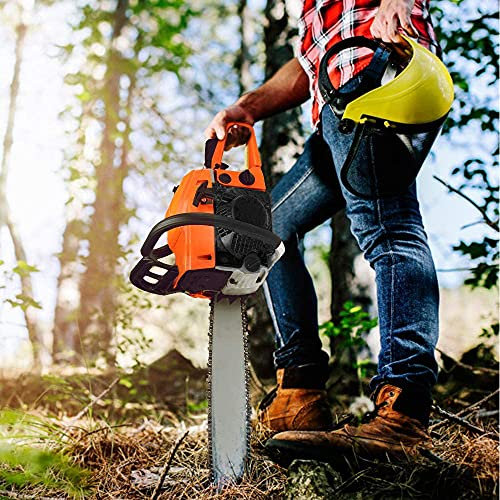 Tronçonneuse à essence guide-chaîne pour coupe de branches d'arbres, Tronçonneuse avec 2 Chaînes de Scie (58cc 50cm)