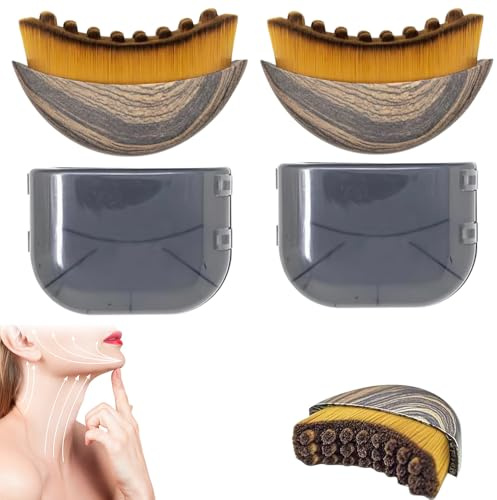 Lymphatic Contour Face Brush, 2Pcs Dry Brushing Face Brush, Lymphatic Drainage Massager for Face, Chin & Jawline Sculpting, Portable Facial Tool, Fit The Skin,Reduce Puffiness for Daily Us, with Box