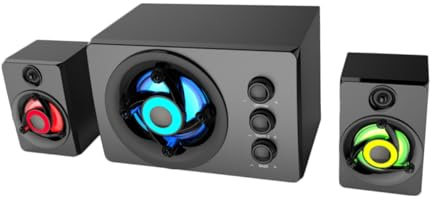 DIYEAH Altoparlante Stereo Cassa Audio per Bassi Soundbar Stereo Portatile Illuminazione Connettore Integrato Riproduzione USB Effetto Audio Surround