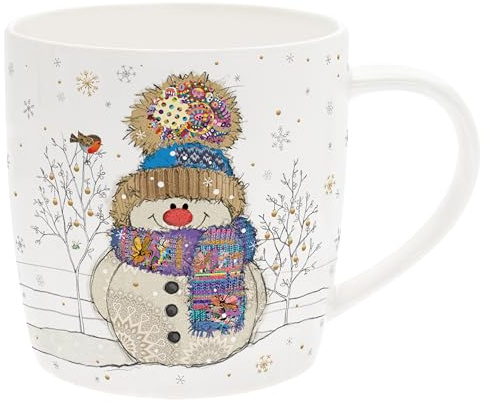 Lesser & Pavey Bug Art Snowman Mug for Hot Drinks | Reusable Fine China Coffee Cups for Kitchen & Home | Durable Printed Tea Mugs for Every Occasion | Long-Lasting Cup for All Types of Beverages