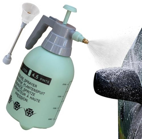 Jardín de bomba manual 2L - Rociador portátil de mano, pulverizador de agua a presión con boquilla ajustable, botella de bomba resistente a los productos químicos para el cuidado del césped plantas