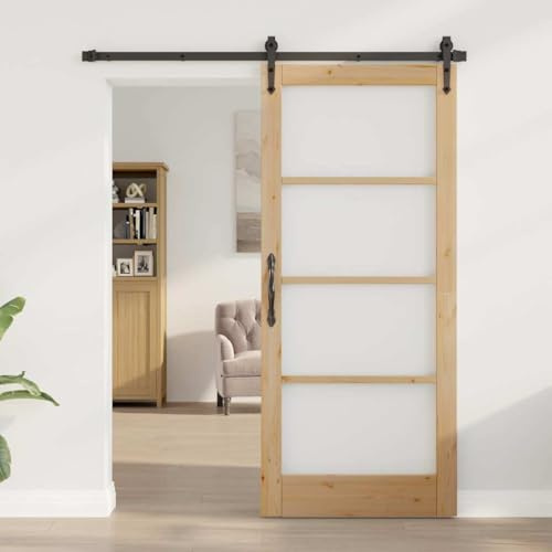 Innentüren Duschschiebetür,Innentür mit Glas Braun 86 x 198,5 cm,Haustüren für Wohnzimmer,Küche,Badezimmer