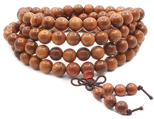 Träarmband,Unisex 108 Naturträ Gräs Rosewood uddhist Buddha Bön Pärla Tibetanskt halsband