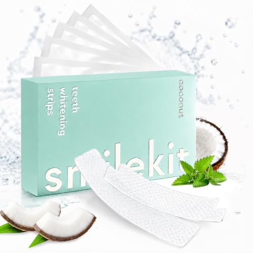 21 paires Bandes de Blanchiment des Dents,Bandes blanchissantes doux à la menthe à la noix de coco,teeth whitening strips,Rafraîchit l'haleine,Protège l'émail,pour un Sourire Radieux-vert