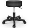 TRESKO Rollhocker höhenverstellbar Schwarz | Drehhocker 10 cm Dicke Polsterung | Arbeitshocker 360° drehbar | Hocker