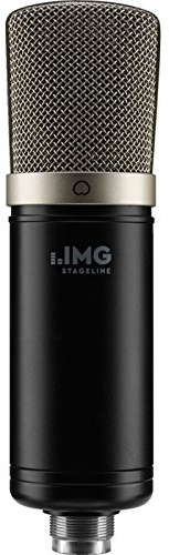IMG Stageline ECMS-50USB Kondensator-Mikrofon mit Großmembran, USB-Mikrofon für anspruchsvolles Home-Recording in Schwarz – Plug and Play