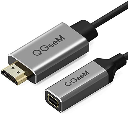 Qgeem Adaptateur HDMI vers Mini DisplayPort Femelle 4K x 2K - Compatible VESA Bimode DisplayPort 1.2, HDMI 1.4 et HDCP
