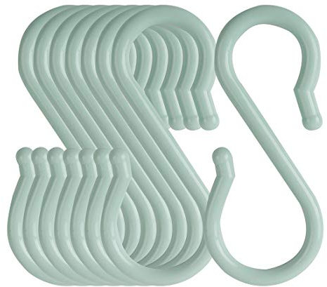 sourcing map S-förmigen Haken Kunststoff für Küche Bad Closet Hanger Töpfe und Pfannen Tassen Utensilien Kleidung Handtücher Rack Hellblau 8stk.