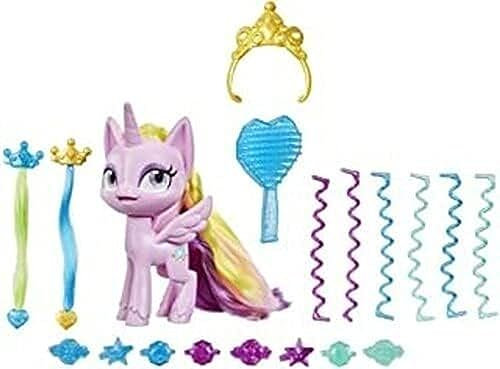 My Little Pony Little Pony Prinzessin Cadance Tolle Haarpracht – 12,5 cm große Haarstyling-Ponyfigur mit 17 Accessoires, ab 4 Jahren, F1287